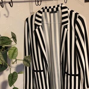 SHEIN Monochrome Striped Women's Blazer
